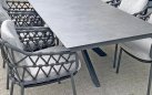 Ekspresowy stół ogrodowy 280 x 95 cm podstawa krzyżowa aluminiowa ciemnoszara blad HPL ciemnoszary minerva 4so