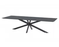Ekspresowy stół ogrodowy 280 x 95 cm podstawa krzyżowa aluminiowa ciemnoszara blad HPL ciemnoszary minerva 4so