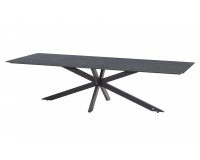 Ekspresowy stół ogrodowy 280 x 95 cm podstawa krzyżowa aluminiowa ciemnoszara blad HPL ciemnoszary minerva 4so