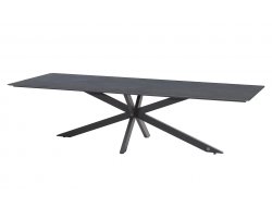 Ekspresowy stół ogrodowy 280 x 95 cm podstawa krzyżowa aluminiowa ciemnoszara blad HPL ciemnoszary minerva 4so