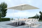Biały parasol ogrodowy obrotowy i pochylany 3x3 EDEN bizzotto