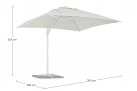 Biały parasol ogrodowy obrotowy i pochylany 3x3 EDEN bizzotto