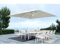 Biały parasol ogrodowy obrotowy i pochylany 3x3 EDEN bizzotto