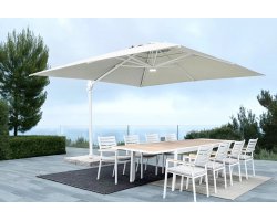 Biały parasol ogrodowy obrotowy i pochylany 3x3 EDEN bizzotto