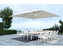 Biały parasol ogrodowy obrotowy i pochylany 4x3 EDEN bizzotto