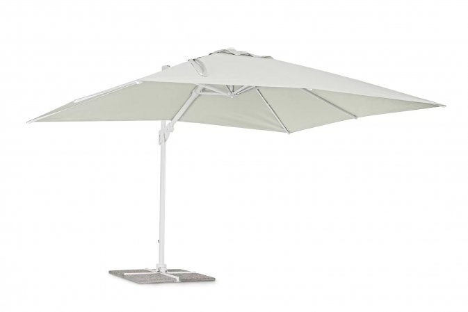 Biały parasol ogrodowy obrotowy i pochylany 4x3 EDEN bizzotto