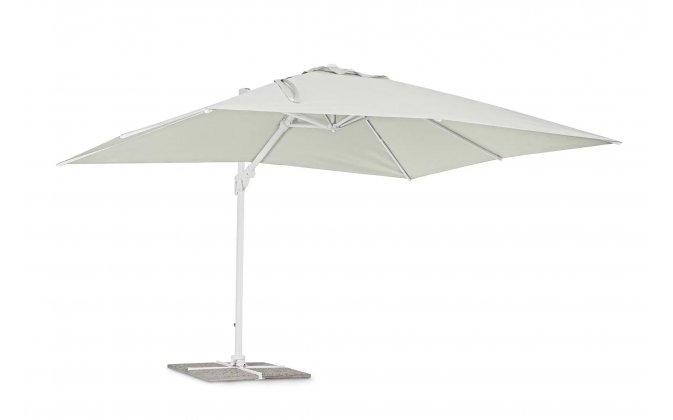 Biały parasol ogrodowy obrotowy i pochylany 4x3 EDEN bizzotto
