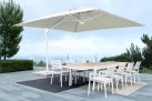 Biały parasol ogrodowy obrotowy i pochylany 4x4 EDEN bizzotto