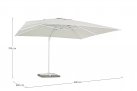 Biały parasol ogrodowy obrotowy i pochylany 4x4 EDEN bizzotto