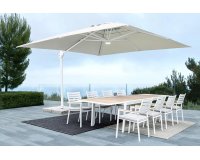 Biały parasol ogrodowy obrotowy i pochylany 4x4 EDEN bizzotto