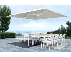 Biały parasol ogrodowy obrotowy i pochylany 4x4 EDEN bizzotto