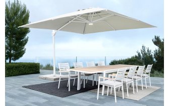 Biały parasol ogrodowy obrotowy i pochylany 4x4 EDEN bizzotto