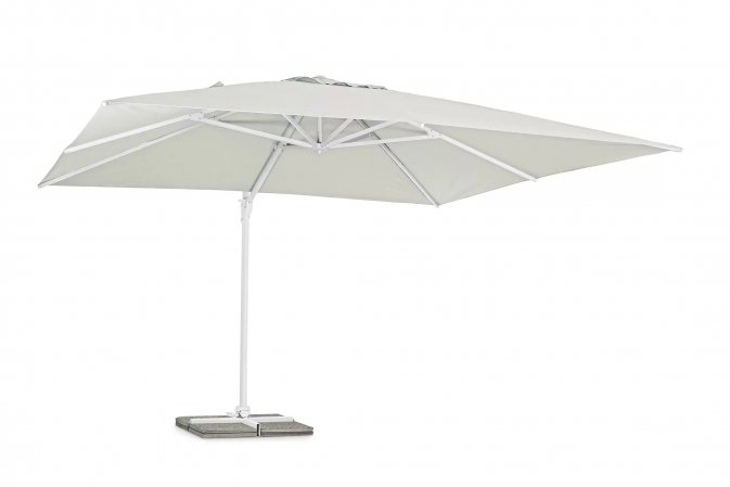 Biały parasol ogrodowy obrotowy i pochylany 4x4 EDEN bizzotto