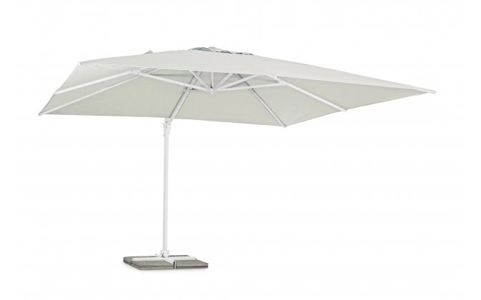 Biały parasol ogrodowy obrotowy i pochylany 4x4 EDEN bizzotto