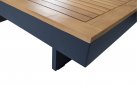 Narożnik modułowy BARBADOS aluminiowy grafitowy / elementy teak / poduszki czerwone Olefin
