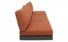 Narożnik modułowy BARBADOS aluminiowy grafitowy / elementy teak / poduszki czerwone Olefin