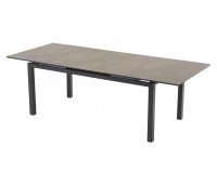 Rozkładany stół ogrodowy LAGOS 180-240 cm grafitowy aluminiowy blat SPC