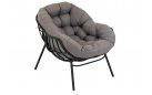 Nowoczesny fotel wypoczynkowy COZZY nogi czarne poduszka Olefin SZARY