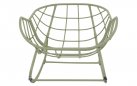 Jasnozielony fotel kubełkowy bujany ogrodowy COZZY Relax stalowy z grubą poduszką z Olefin 