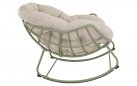 Jasnozielony fotel kubełkowy bujany ogrodowy COZZY Relax stalowy z grubą poduszką z Olefin 
