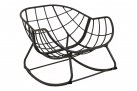 Nowoczesny fotel bujany wypoczynkowy COZZY nogi czarne poduszka Olefin 