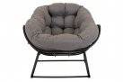 Nowoczesny fotel bujany wypoczynkowy COZZY nogi czarne poduszka Olefin SZARY