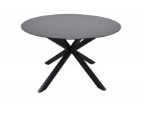 Okrągły stół aluminiowy CREST Ø120 czarna noga blat kamień natryskowy