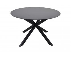 Okrągły stół aluminiowy CREST Ø120 czarna noga blat kamień natryskowy