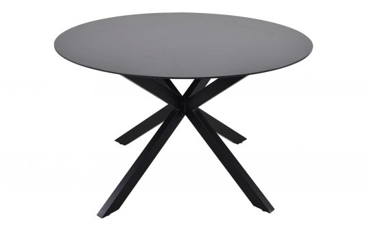Okrągły stół aluminiowy CREST Ø120 czarna noga blat kamień natryskowy