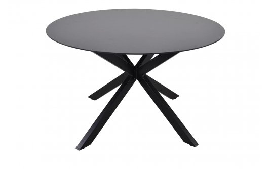 Okrągły stół aluminiowy CREST Ø120 czarna noga blat kamień natryskowy Okrągły stół aluminiowy CREST Ø120 czarna noga blat kamień natryskowy