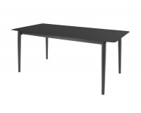 Czarny stół ogrodowy CREST 180x90 czarne nogi blat kamień natryskowy SprayStone