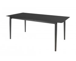 Czarny stół ogrodowy CREST 180x90 czarne nogi blat kamień natryskowy SprayStone