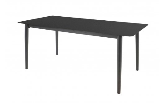 Czarny stół ogrodowy CREST 180x90 czarne nogi blat kamień natryskowy SprayStone Czarny stół ogrodowy CREST 180x90 czarne nogi blat kamień natryskowy SprayStone