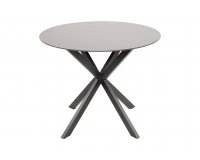 Okrągły stół aluminiowy CREST Ø90 czarna noga blat kamień natryskowy