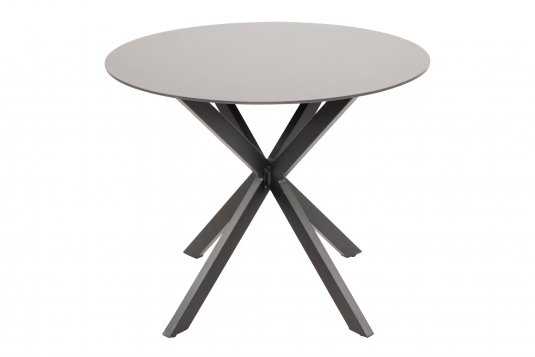 Okrągły stół aluminiowy CREST Ø90 czarna noga blat kamień natryskowy