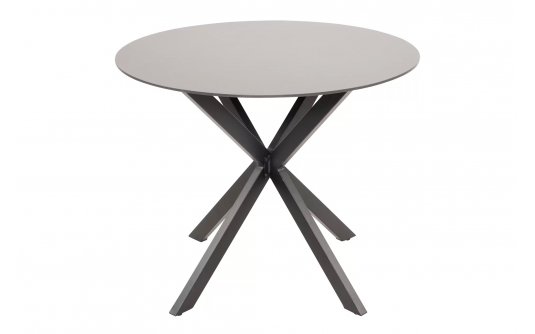 Okrągły stół aluminiowy CREST Ø90 czarna noga blat kamień natryskowy