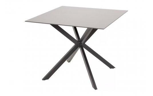 Okrągły stół aluminiowy CREST 90x90 czarna noga blat kamień natryskowy Okrągły stół aluminiowy CREST 90x90 czarna noga blat kamień natryskowy