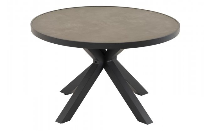 Okrągły stół grafitowy MURCIA d120 podstawa gwiazda z blatem ceramicznym 13 cmm