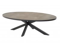 Owalny stół grafitowy MURCIA 242x117 podstawa gwiazda z blatem ceramicznym 13 mm