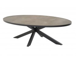 Owalny stół grafitowy MURCIA 242x117 podstawa gwiazda z blatem ceramicznym 13 mm