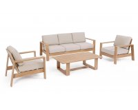 Meble aluminiowe imitacja powłoki drewnianej na taras z grubymi poduszkami BALTIC bizzotto