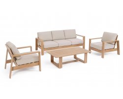 Meble aluminiowe imitacja powłoki drewnianej na taras z grubymi poduszkami BALTIC bizzotto