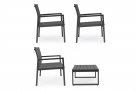 Lekki komplet na taras aluminiowy KALLEN grafitowy aluminiowy bizzotto