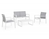 Lekki komplet na taras aluminiowy KALLEN biały aluminiowy bizzotto