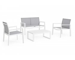 Lekki komplet na taras aluminiowy KALLEN biały aluminiowy bizzotto