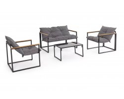 Meble na balkon lub taras stal kolor grafitowy ILDA podłokietniki kompozyt