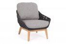 Fotel ogrodowy antracytowy TAMIRES teak / lina polipropylenowa 