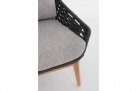 Fotel ogrodowy antracytowy TAMIRES teak / lina polipropylenowa 