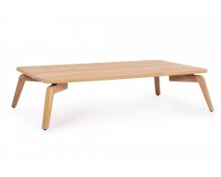 Prostokątny stolik ogrodowy TAMIRES 120x70x30 cm z drewna teak FSC