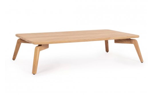 Prostokątny stolik ogrodowy TAMIRES 120x70x30 cm z drewna teak FSC